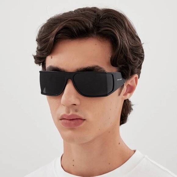 NEW SL806 001 SAINT LAURENT SUNGLASSES MEN BLACK SQUARE EYEWEAR - Picture 1 of 6